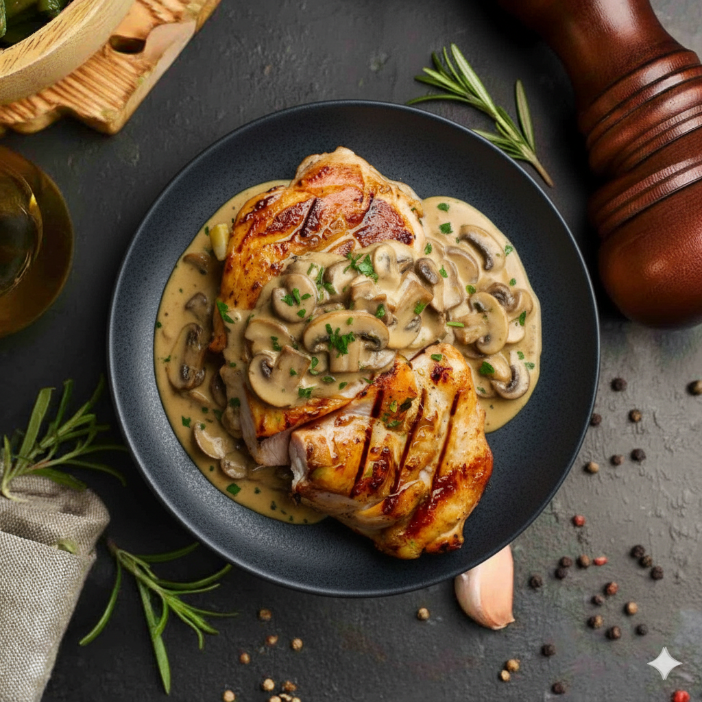 Chicken Thighs in Mushroom Sauce